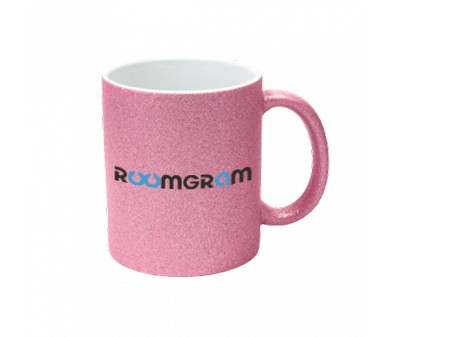 Ceramic mug pink mother-of-pearl with roomgram logo 330ml
