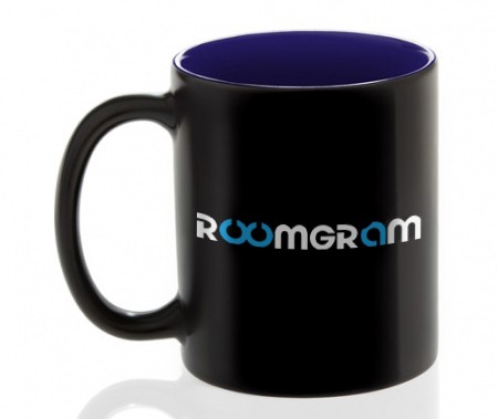 Chameleon mug blue with Roomgram logo