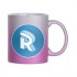 Mug glitter gradient silver-purple with round logo Roomgram 330ml
