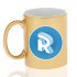 Mug ceramic gold with logo round Roomgram 330ml