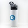 Aluminum water bottle with black cap with round logo Roomgram 650ml
