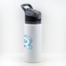 Aluminum bottle for water with black cap with logo letter Roomgram 650ml