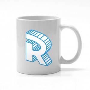 Ceramic mug with logo letter Roomgram
