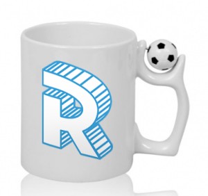 Ceramic mug with ball with logo letter Roomgram