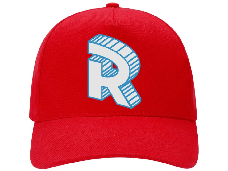 Бейсболка красная с логотипом буквой Roomgram