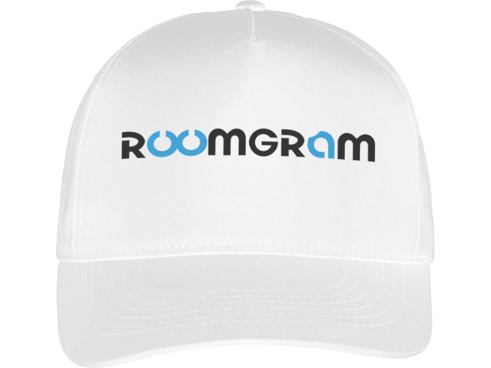 Бейсболка белая с логотипом Roomgram