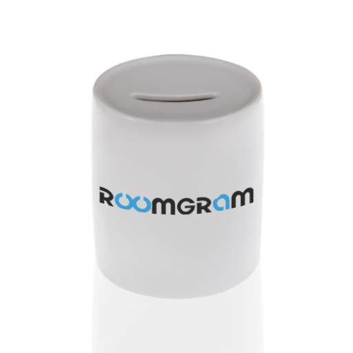 Money box with Roomgram logo